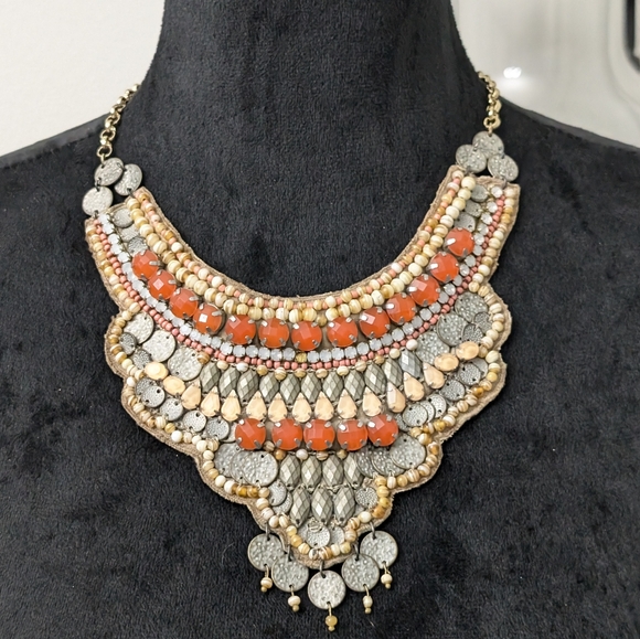 Chico's Carla Vintage Bib Style Necklace - Picture 1 of 10